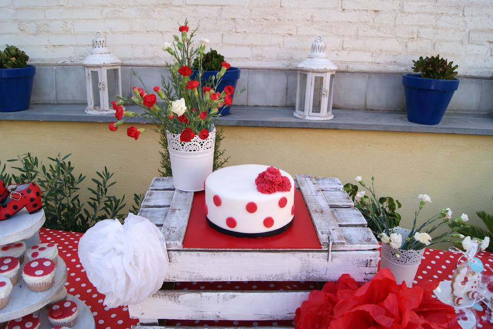 Mesa de postre y decoración