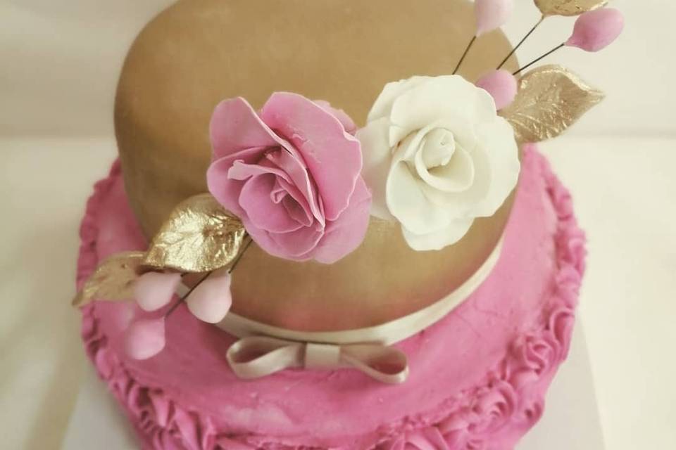 Pink wedding cake