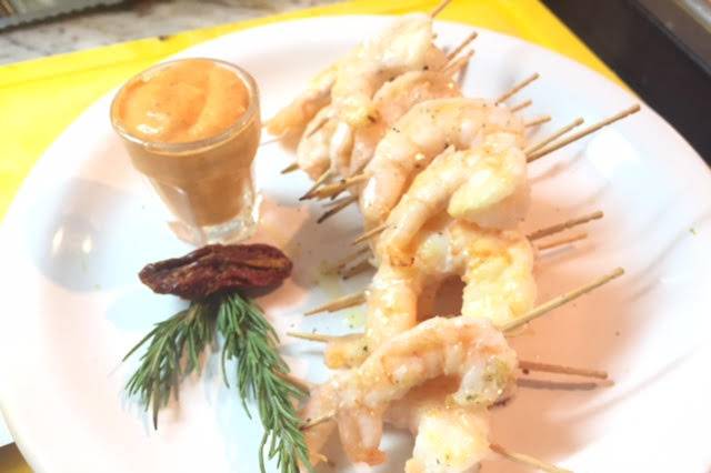 Pinchos de langostino