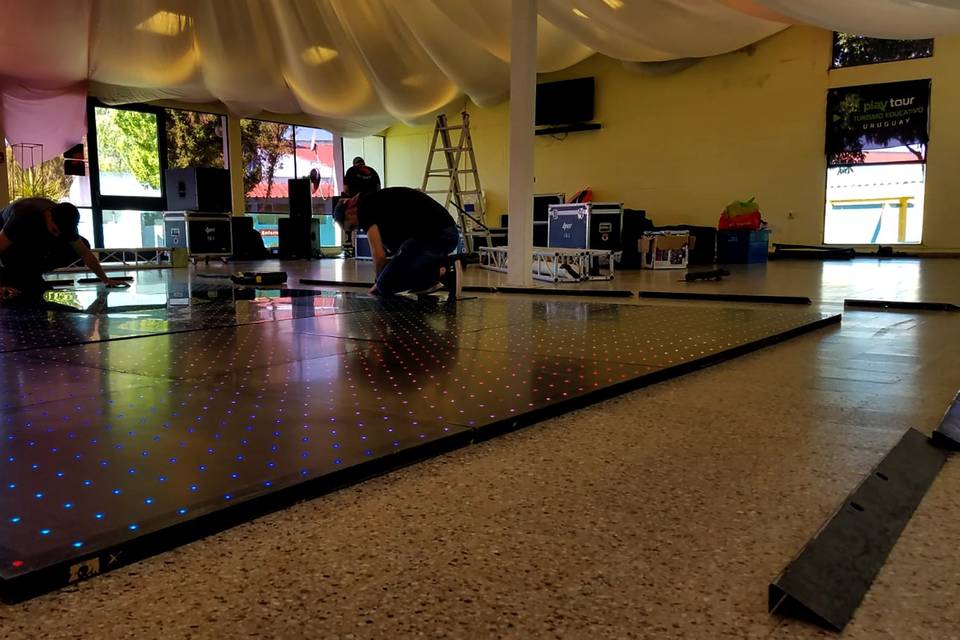 Pista led 6x5mts. Instalación