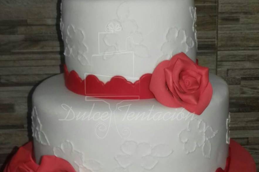 Torta de boda, rosas