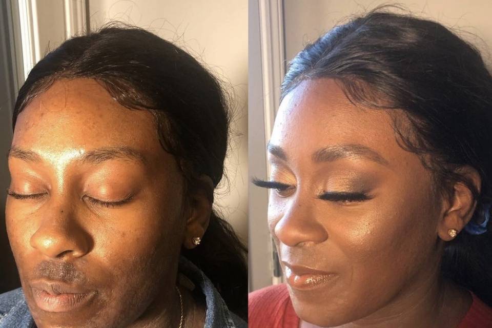 Maquillaje antes y después