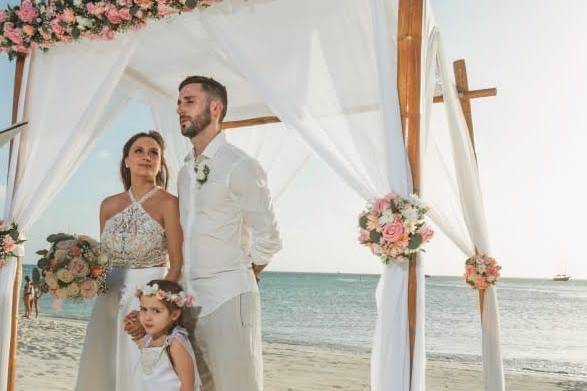 Vestido de novia en la playa